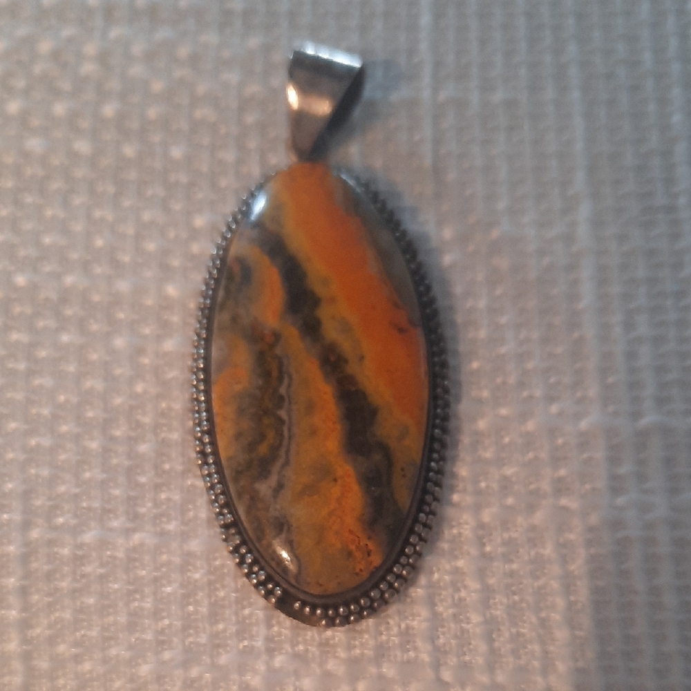 Elegant Orange and Black Pendant